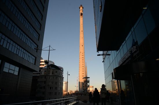 Uncompleted 210 meter TV tower in Yekaterinburg