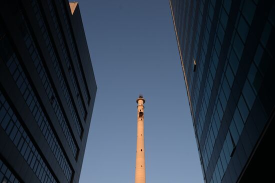 Uncompleted 210 meter TV tower in Yekaterinburg