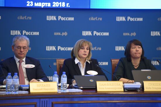 Announcement of results of voting in Russian presidential election