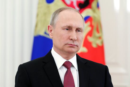 President Vladimir Putin addresses citizens of Russia