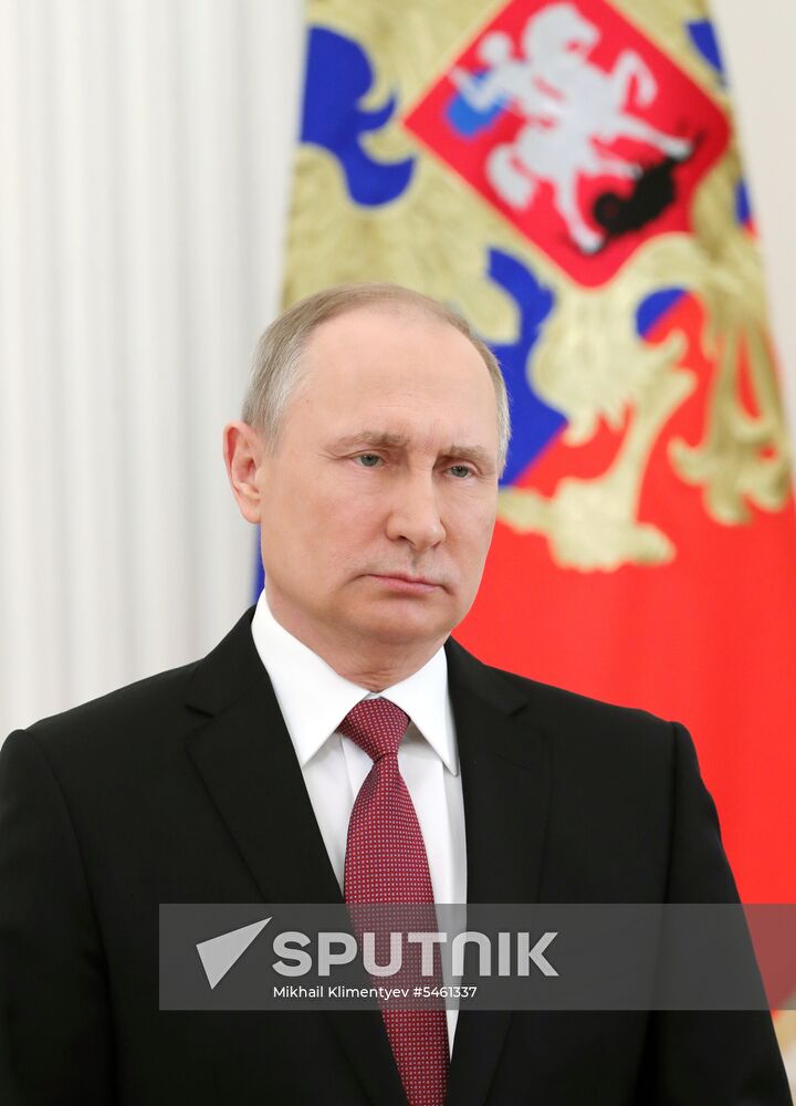 President Vladimir Putin addresses citizens of Russia