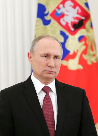 President Vladimir Putin addresses citizens of Russia