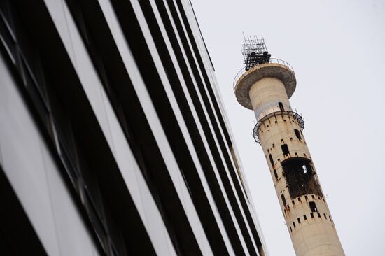 Uncompleted 210 meter TV tower in Yekaterinburg