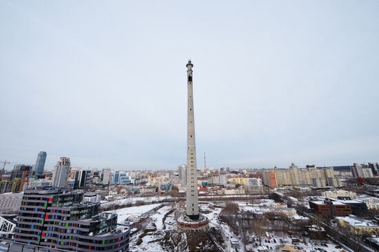 Uncompleted 210 meter TV tower in Yekaterinburg