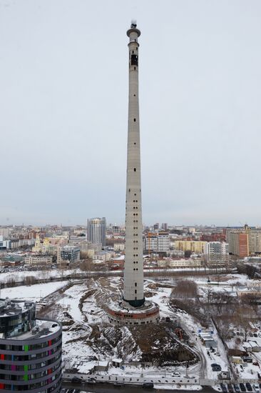 Uncompleted 210 meter TV tower in Yekaterinburg