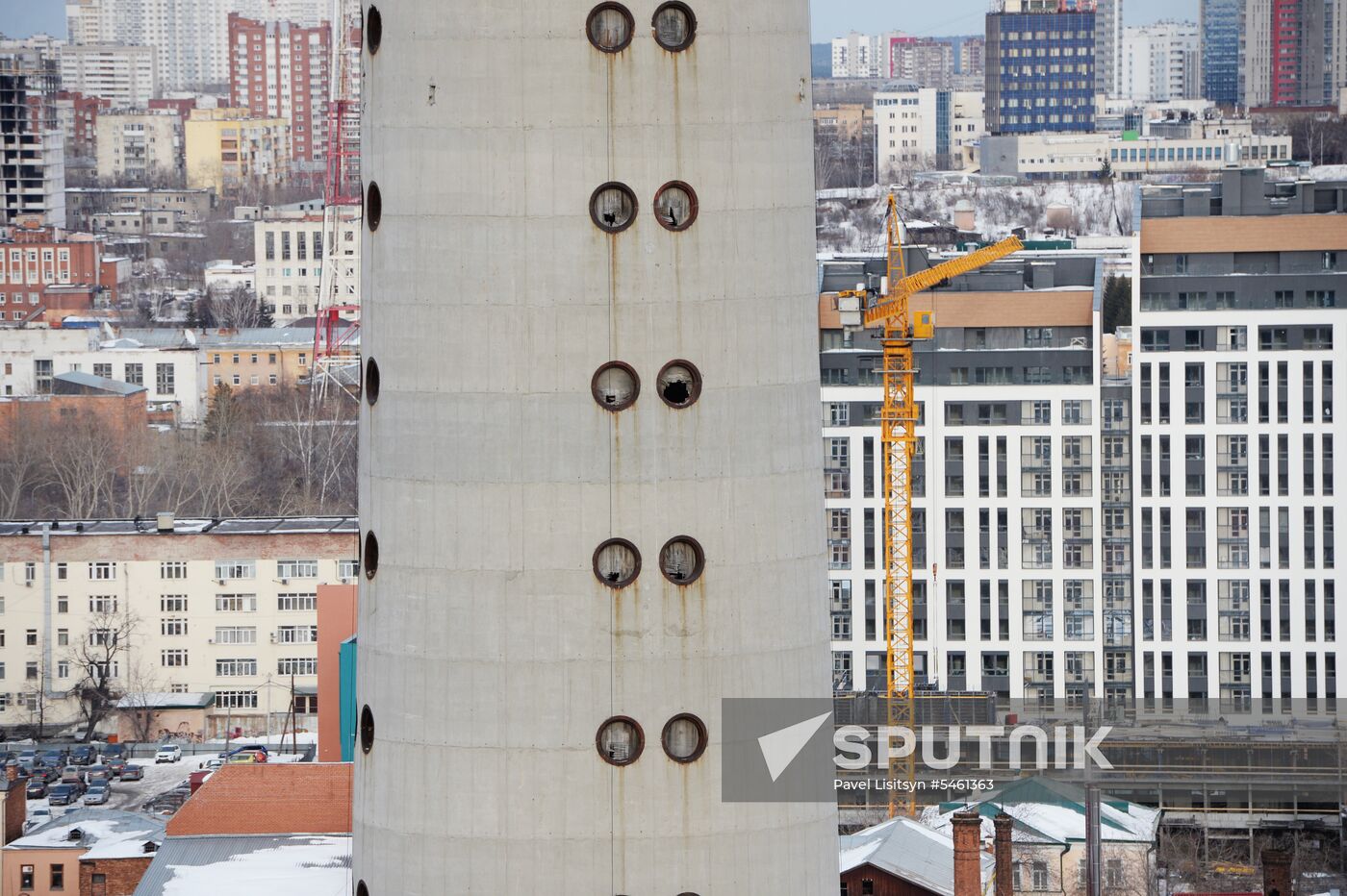 Uncompleted 210 meter TV tower in Yekaterinburg