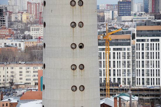 Uncompleted 210 meter TV tower in Yekaterinburg
