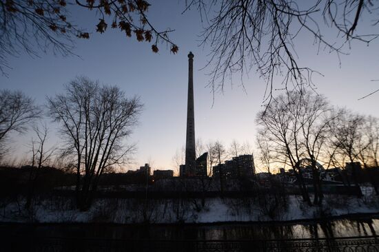 Uncompleted 210 meter TV tower in Yekaterinburg