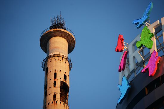 Uncompleted 210 meter TV tower in Yekaterinburg