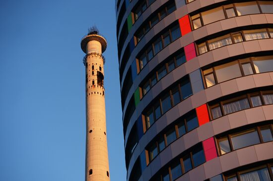 Uncompleted 210 meter TV tower in Yekaterinburg