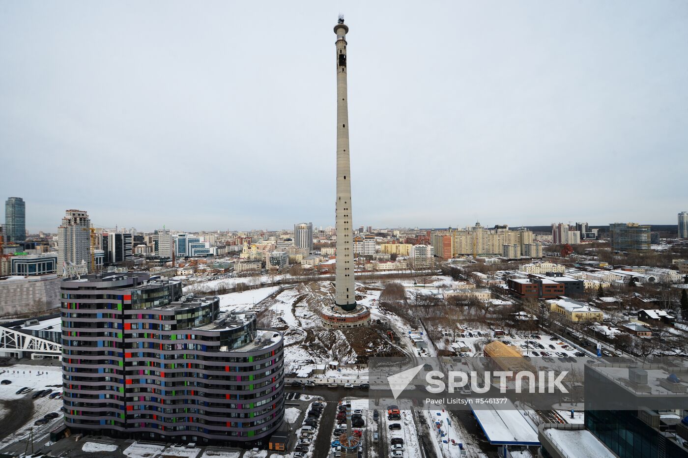 Uncompleted 210 meter TV tower in Yekaterinburg