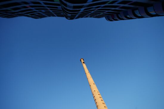 Uncompleted 210 meter TV tower in Yekaterinburg