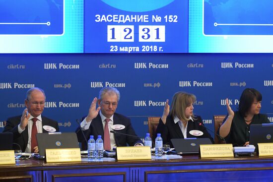 Announcement of results of voting in Russian presidential election