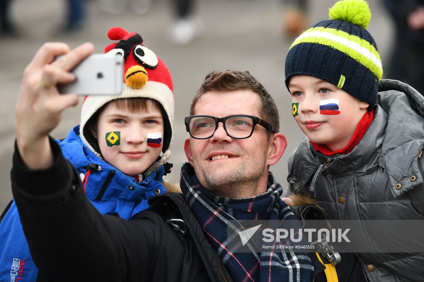 Football. Friendly match. Russia vs. Brazil
