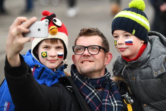 Football. Friendly match. Russia vs. Brazil