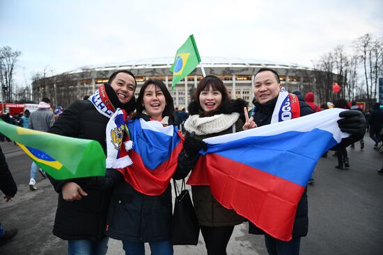 Football. Friendly match. Russia vs. Brazil