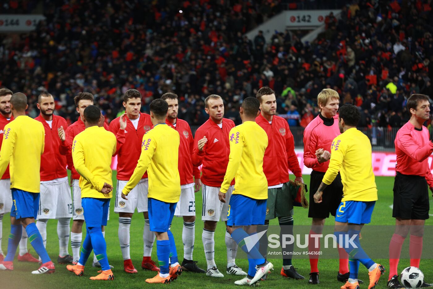 Football. Friendly match. Russia vs. Brazil