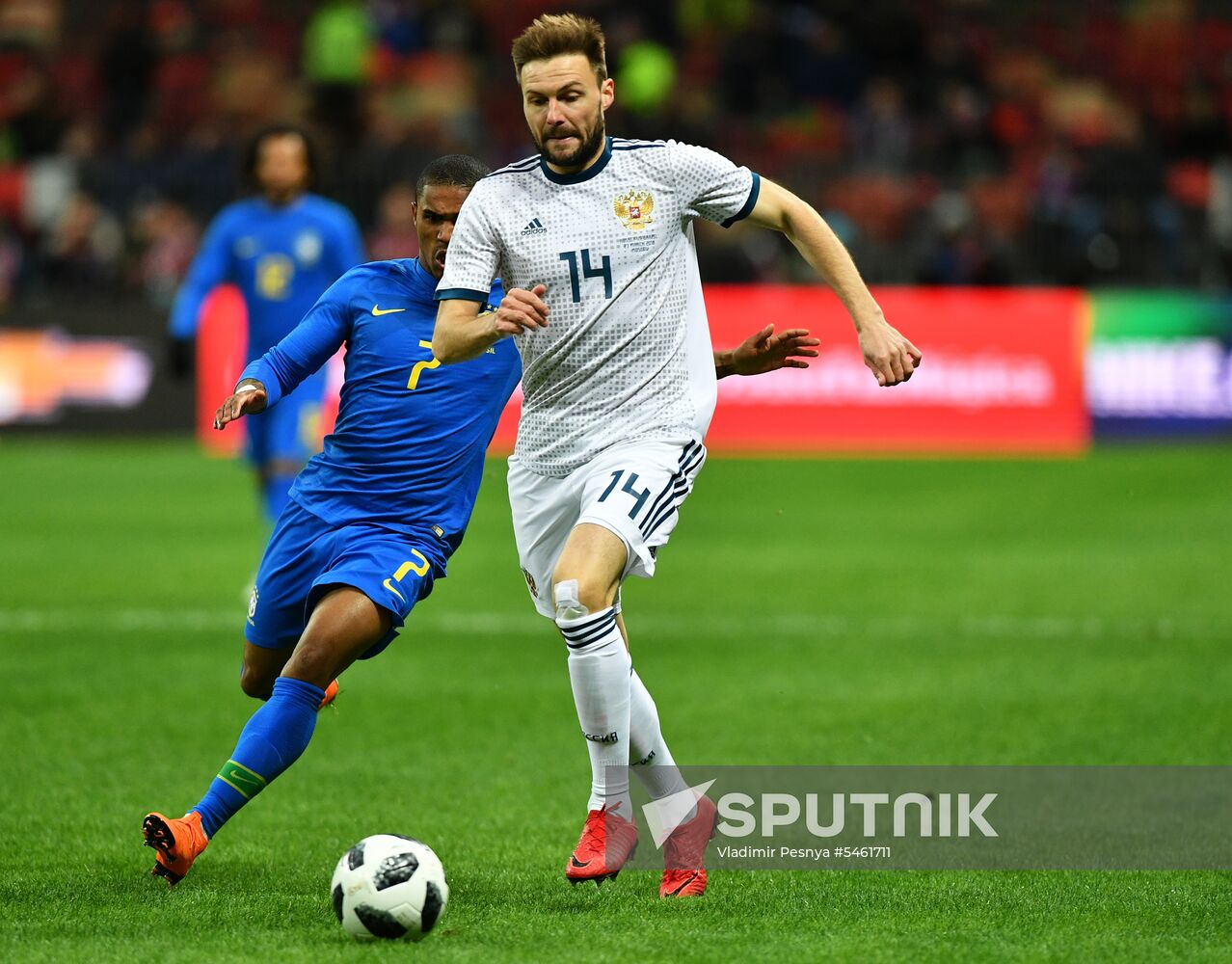 Football. Friendly match. Russia vs. Brazil
