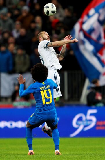 Football. Friendly match. Russia vs. Brazil