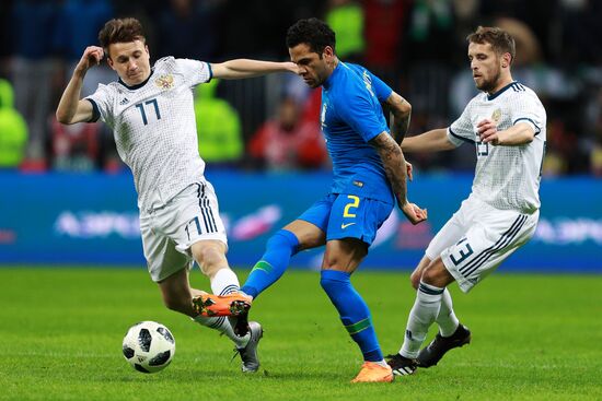 Football. Friendly match. Russia vs. Brazil