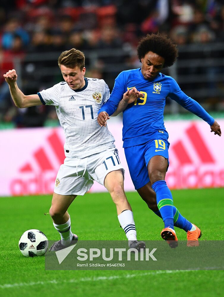 Football. Friendly match. Russia vs. Brazil