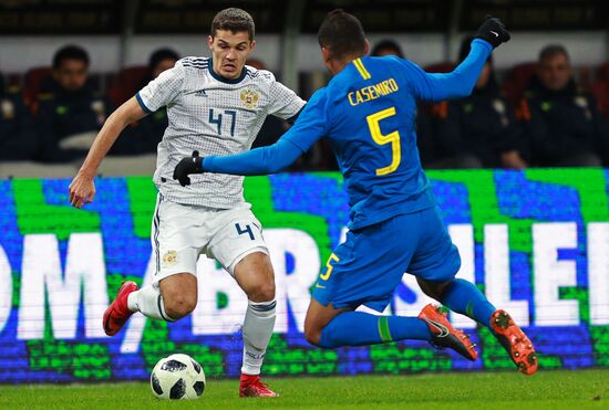 Football. Friendly match. Russia vs. Brazil