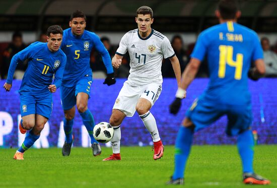 Football. Friendly match. Russia vs. Brazil