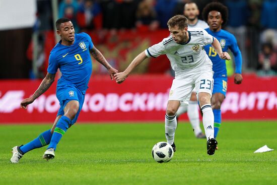 Football. Friendly match. Russia vs. Brazil