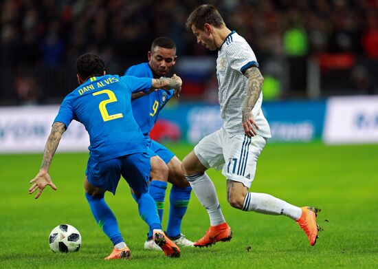 Football. Friendly match. Russia vs. Brazil