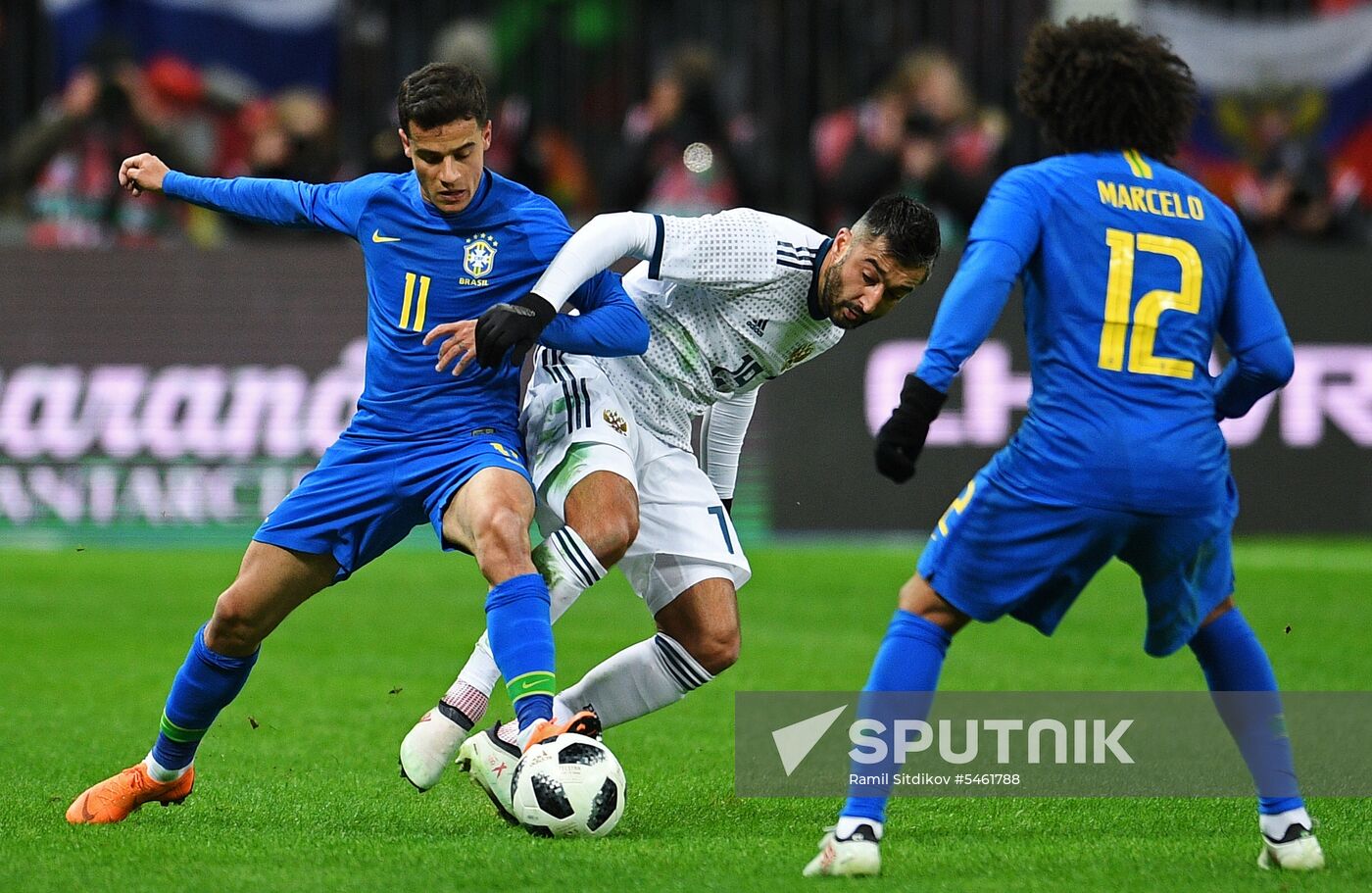 Football. Friendly match. Russia vs. Brazil