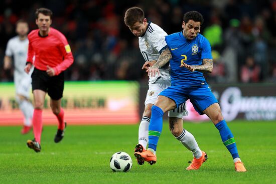 Football. Friendly match. Russia vs. Brazil