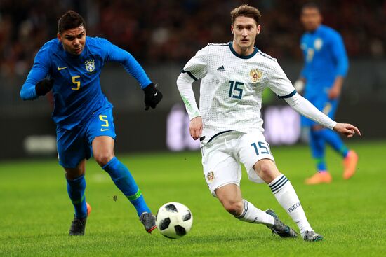 Football. Friendly match. Russia vs. Brazil