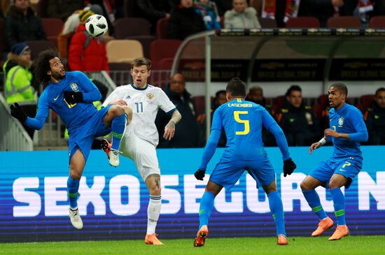 Football. Friendly match. Russia vs. Brazil