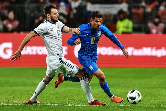 Football. Friendly match. Russia vs. Brazil