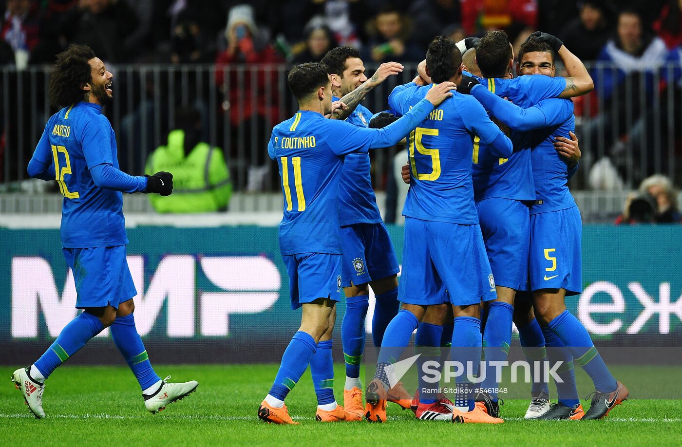Football. Friendly match. Russia vs. Brazil