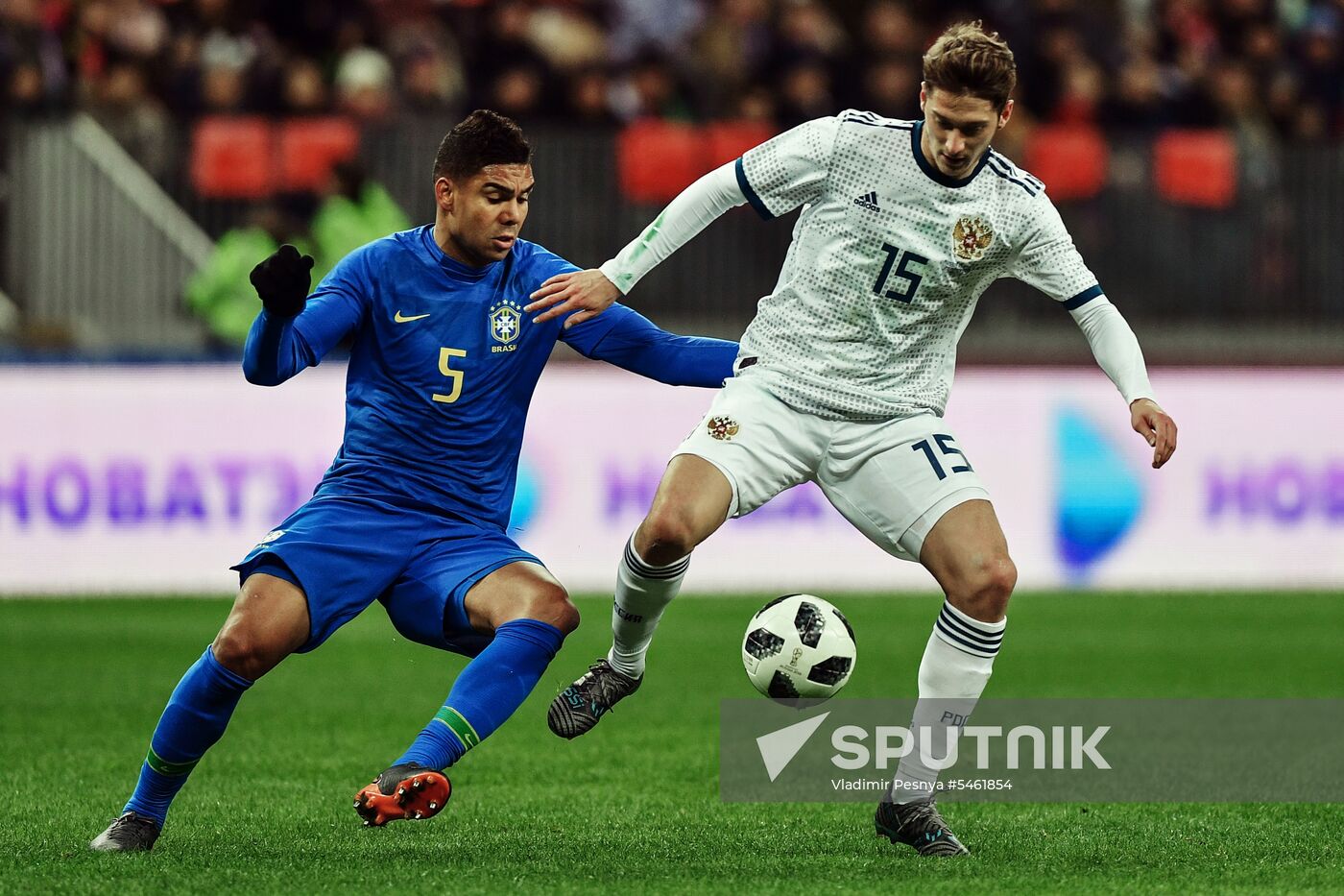 Football. Friendly match. Russia vs. Brazil
