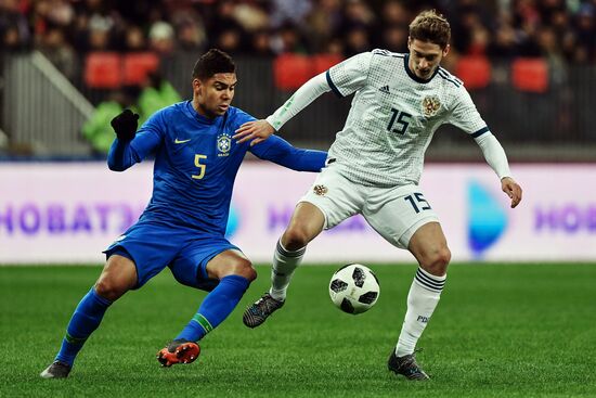 Football. Friendly match. Russia vs. Brazil