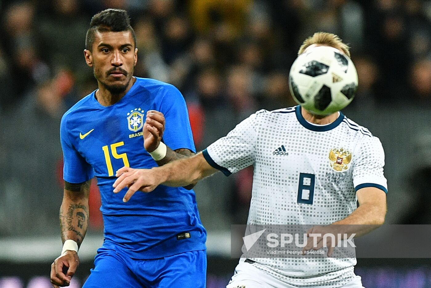 Football. Friendly match. Russia vs. Brazil