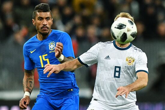 Football. Friendly match. Russia vs. Brazil