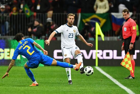 Football. Friendly match. Russia vs. Brazil