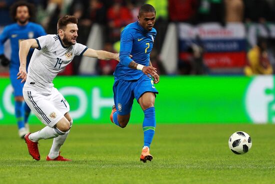 Football. Friendly match. Russia vs. Brazil