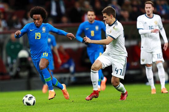 Football. Friendly match. Russia vs. Brazil