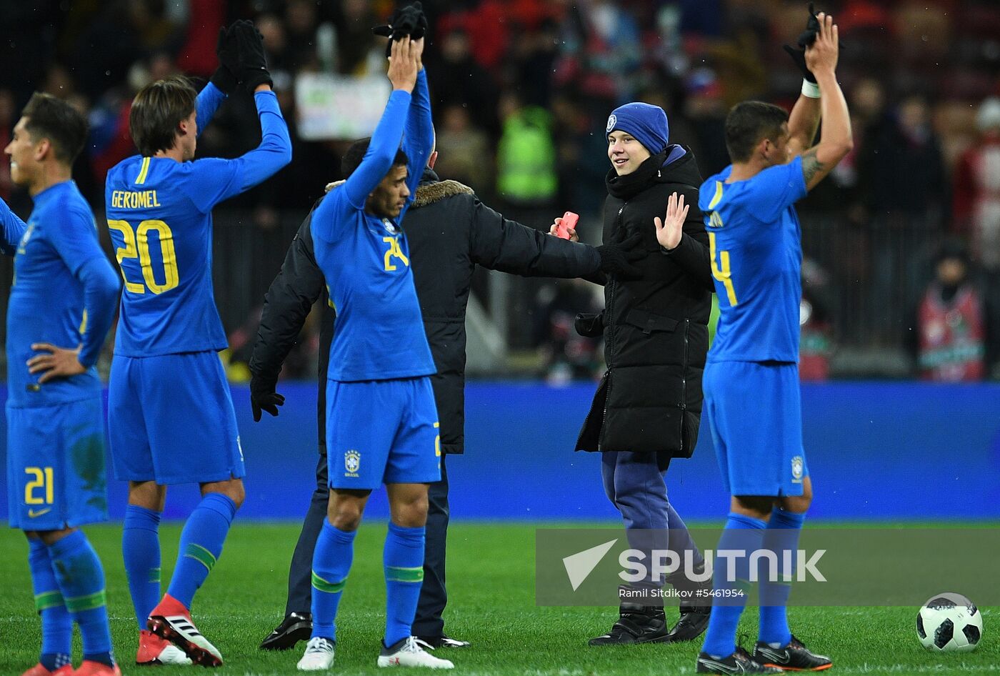 Football. Friendly match. Russia vs. Brazil