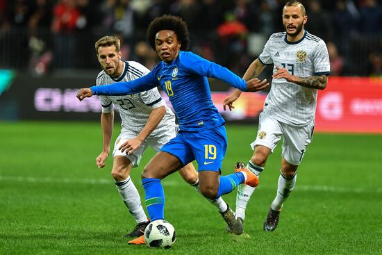 Football. Friendly match. Russia vs. Brazil