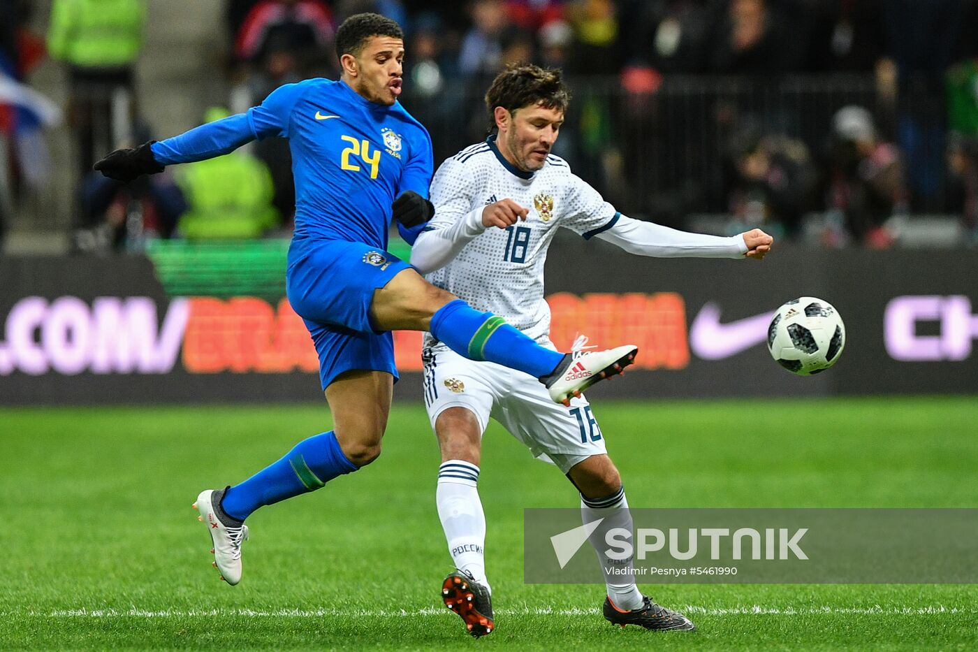Football. Friendly match. Russia vs. Brazil