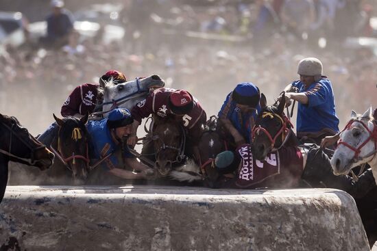 Kok Boru ethnic horse game final in Bishkek