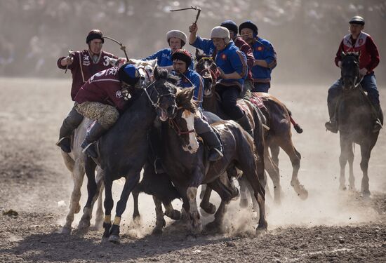 Kok Boru ethnic horse game final in Bishkek