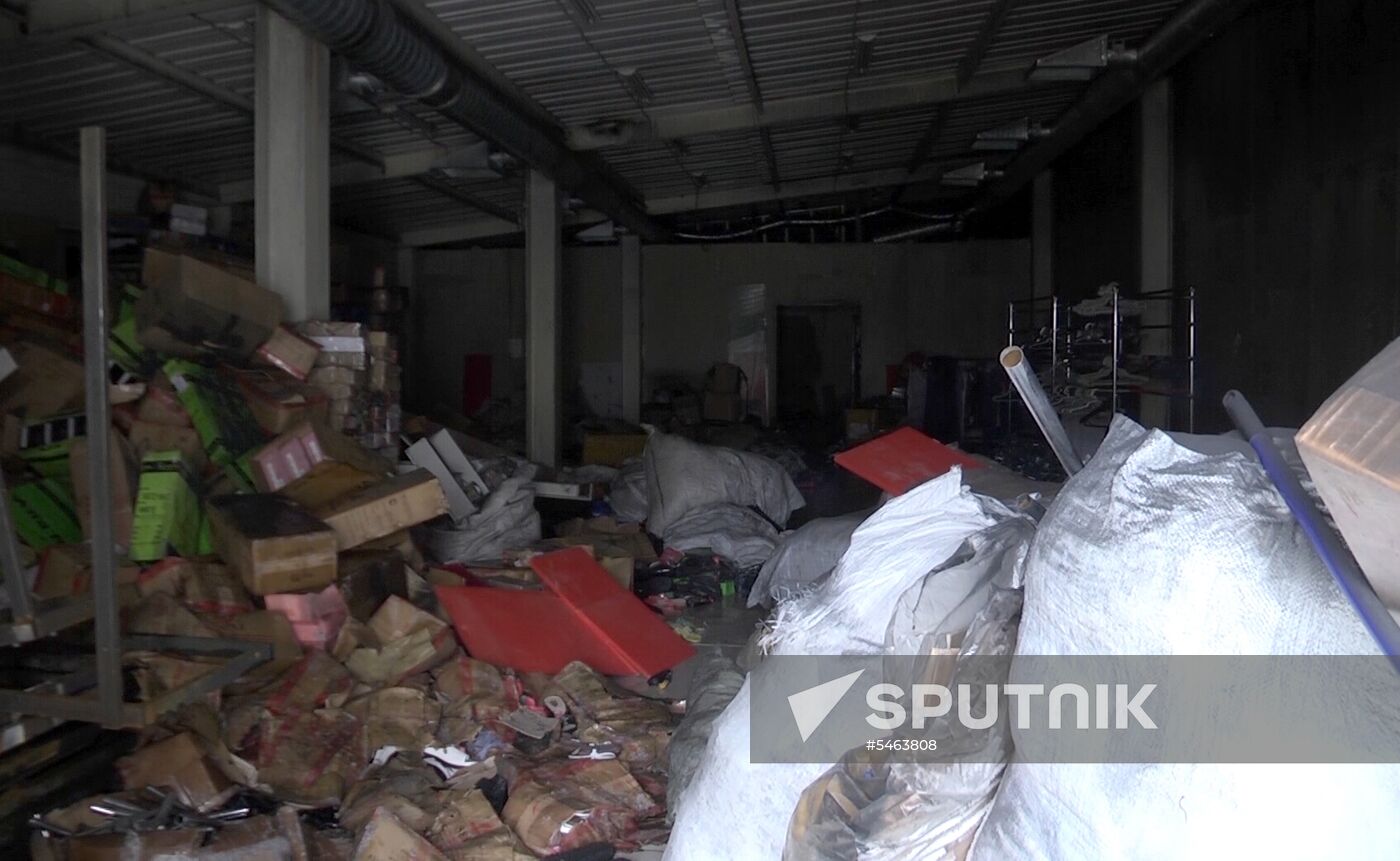 Aftermath of fire at Zimnyaya Vishnya shopping mall