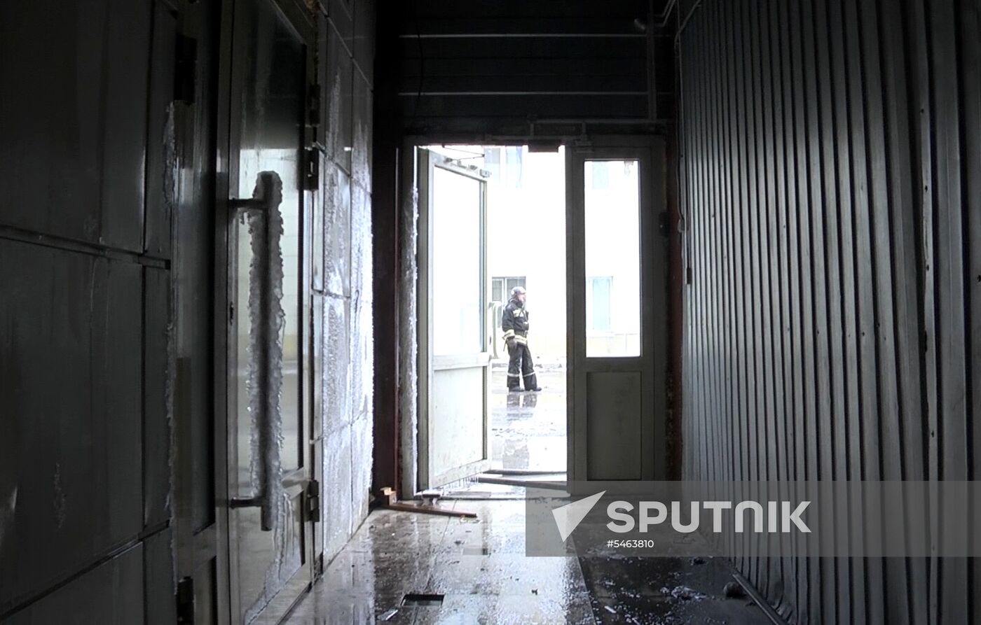 Aftermath of fire at Zimnyaya Vishnya shopping mall