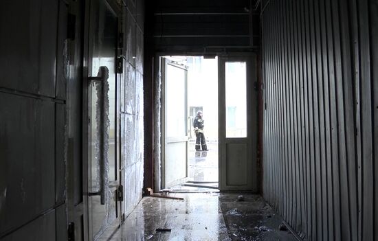 Aftermath of fire at Zimnyaya Vishnya shopping mall